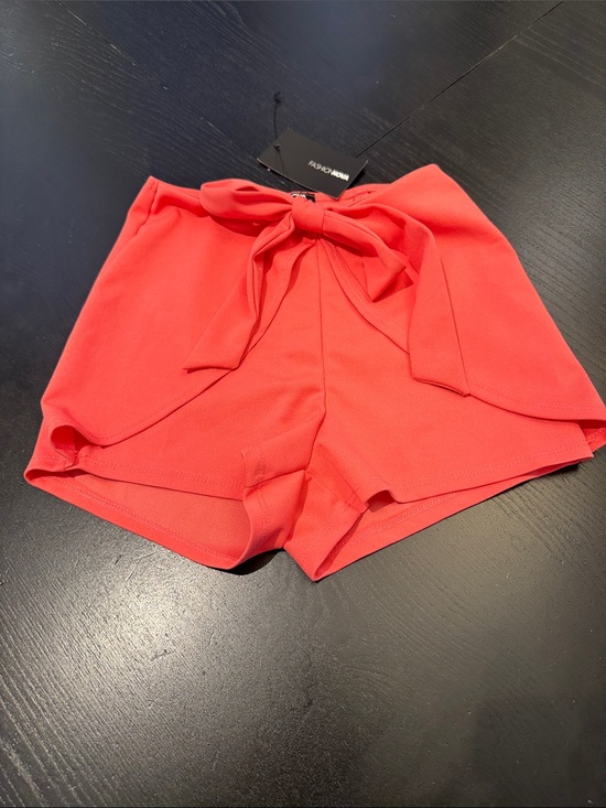 Fashion Nova Pants - Fashion Nova Coral-Red Tie Front Skort